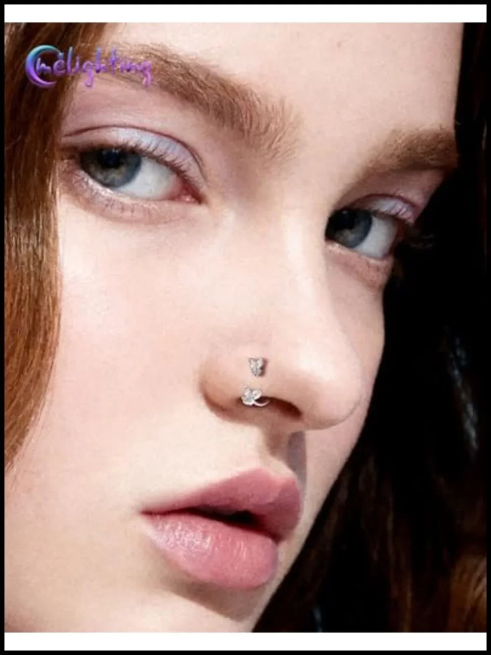 20G Butterfly Horseshoe Nose Ring Hoop Piercing Set 316L Surgical Steel w/